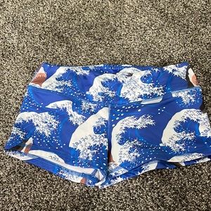 Shark pattern fleo spandex shorts. Size medium.